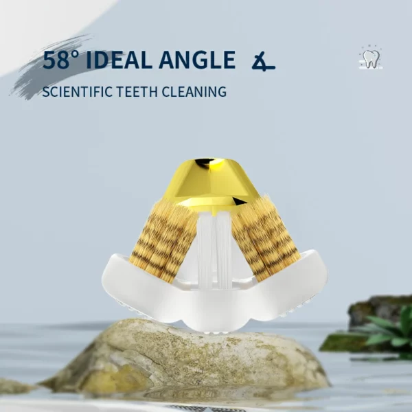 OralGos Triple-Sided Spiral Toothbrush - 58° Brush Head Design